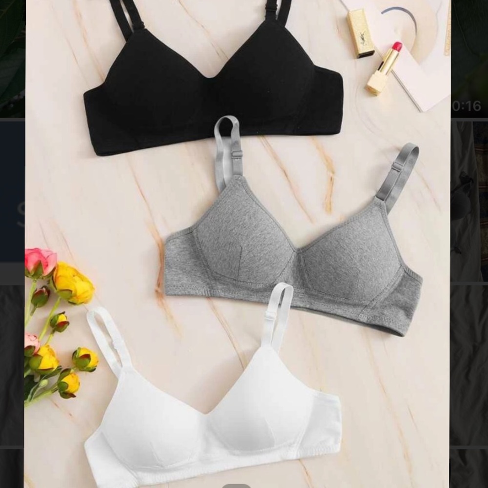 adjustable strap 3 pack bra set! size: xs